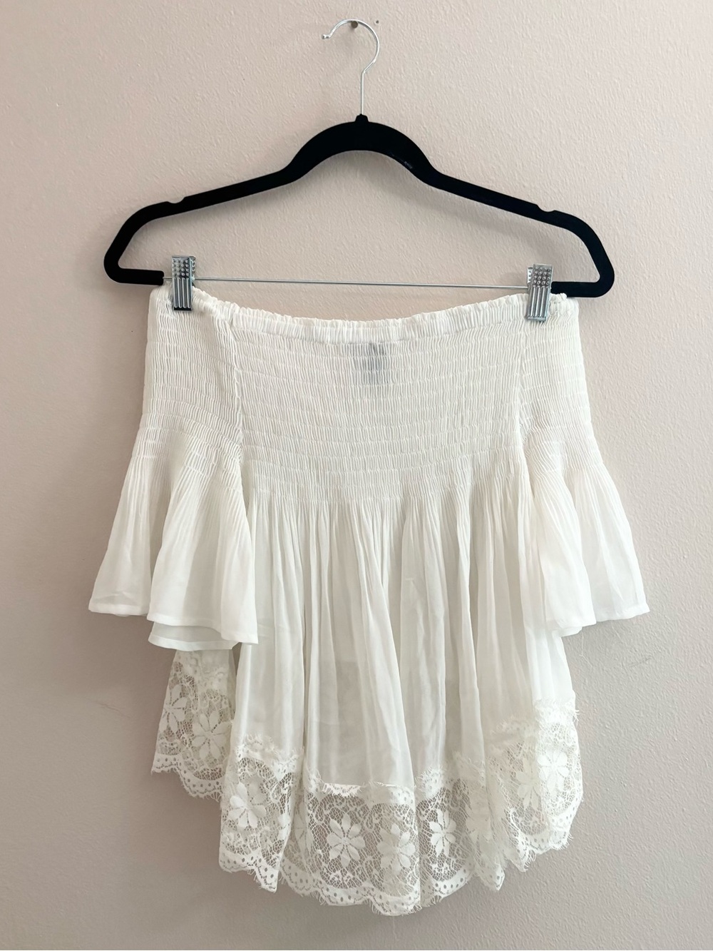 Forever 21 Smocked Lace Off The Shoulder Top